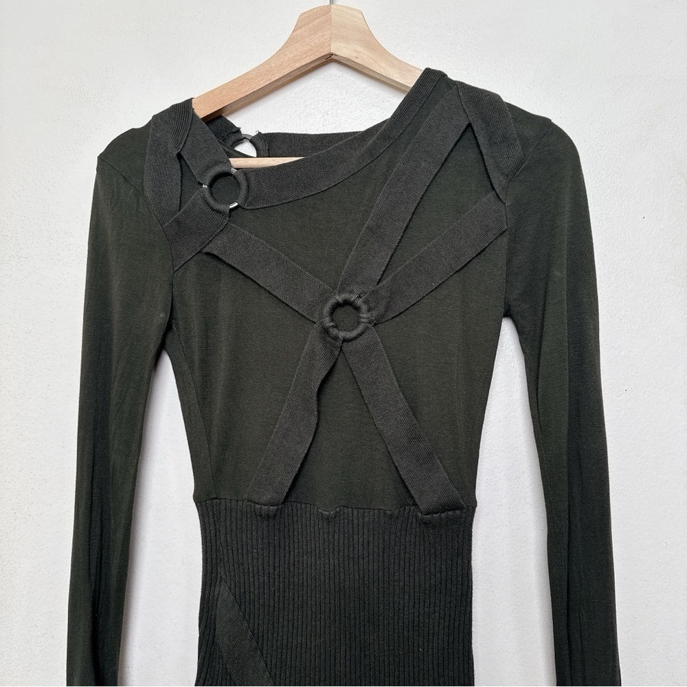 LAMB by Gwen Stefani Womens Small Military Gorp Core Mini Ribbed Dress - Picture 3 of 13